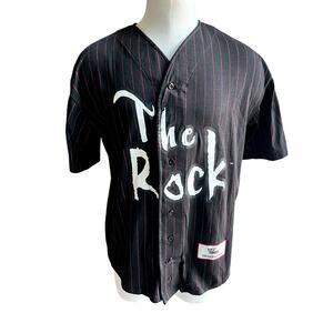 VTG WWF 1999 The Rock WWF Wrestling Button Up Baseball jersey size 48L (L)